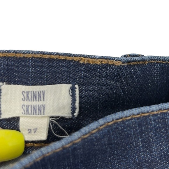 Madewell Womens Skinny Skinny Jeans Mid Rise Dark Wash Denim Whiskered Faded 27 - Picture 8 of 9